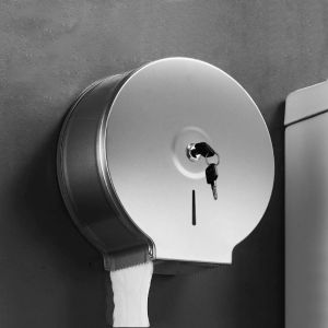 EO4MD Wall Mount Toilet Paper Roll Box with Key Stainless Steel Paper Towel Dispenser Universal Waterproof Toilet Paper Holder Bathroom