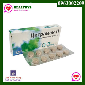 Viên uống chống đau đầu thảo dược Citramon P của Nga hộp 20 viên