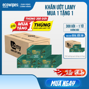 MUA 1 TẶNG 1_Thùng 300+300 tờ khăn lạnh Lamy 1 tờ size to hàng công ty chuyên dùng nhà hàng quán ăn đồ ăn mang đi giá rẻ (600 gói)