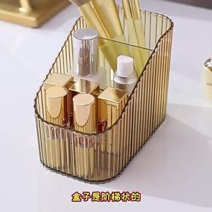 Hộp Sọc Đựng mỹ phẩm Cọ Bút Để Bàn Decor Đa Năng Trong Suốt Chất Liệu Nhựa Acrylic Vuadienmay