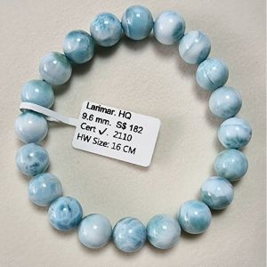 SG Ready Stock Natural Larimar round bead Abacus larimar bracelet High Quality