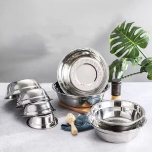 Soup Bowl Stainless Steel Basin Circle Soup Bowl Household Kitchenware Thickened Household Soup Bowl - Paez Official