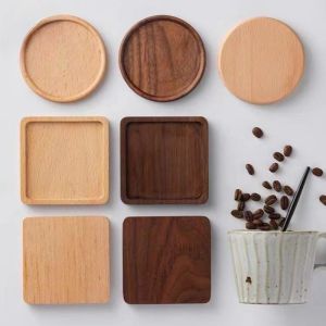 Wooden Coasters Mug Placemat Tea Cup Pad Japanese Heat Resistant Square Round Mat Teapot Holder