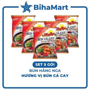 [SET 5 GÓI] - ACECOOK - Bún Hằng Nga hương vị Bún cá cay Hằng Nga Bún cá cay Hằng Nga Acecook bún cá cay Hải Phòng (73g/gói)