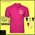 Baju logo Sulam Polo Classic T Shirt Embroidery Logo NESTLE FOR MEN & WOMRN Uniform stafF 100% COTTON Design 0237. 