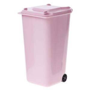 Mini Wheelie Trash Can Pen Holder Storage Bin Desktop Organizer Garbage Bucket