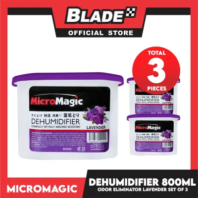 3pcs Micromagic Dehumidifier 800ml (Lavender) Eliminates Musty Odor For Car And Closets