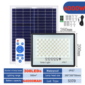 Lampu Solar light 5000W With Remote Control  Nano LED IP67 Waterproof Solar Floodlight Solar spotlight  motion sensor light LED Flood Light Wall LampOutdoor lighting Solar street lights Garden Courtyard lampu Spotlight太阳能路灯
