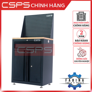 Tủ Dụng Cụ CSPS 61cm - 01 Hộc Kéo Màu Đen Kèm Vách Lưới Chân Tăng Chỉnh