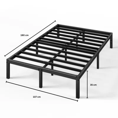 (Free Shipping) Zinus Katil Besi 35 cm Black Metal Platform Bed Frame (5 Years Warranty) Elias