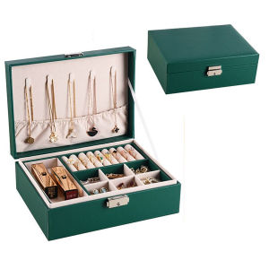 Three Layer Women Jewelry Box with lock Watch Ear studs Necklace Jewelry Organizer Multifunction Storage Display Case