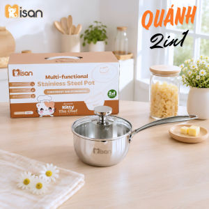 Quánh inox 304 nấu cháo ăn dặm cho bé MISAN đa năng dùng mọi loại bếp nồi nấu bột cháo cho bé