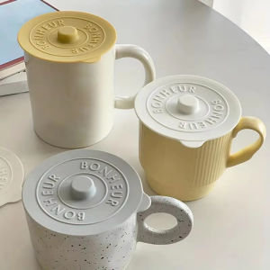 Round Silicone Cup Lid Mug Glass Cup Cover Dustproof Leakproof Tea Coffee Lid Cup Accessories