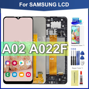 For Samsung Galaxy A02 A022 A022F Original LCD Display Digital Touch Screen Assembly Replacement with Frame
