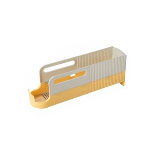 GAOSU Foldable Soda Can Dispenser Large Capacity Self Rolling Fridge Can Holder Stable with Handle Refrigerator Storage Rack Refrigerator Use
