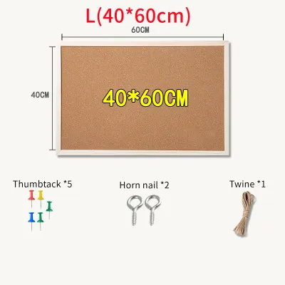 Cork Board Bulletin Board Notice Pin Board Square Pin Board Wall Mounted Cork Board for Office Home and School Natural