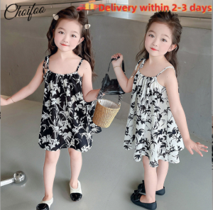 ChoiFoo Choifoo เดรสชุดเดรสเด็กผู้หญิงเสื้อกล้ามแฟชั่นฤดูร้อนเดรสเจ้าหญิงบางชุดเดรสลายดอกไม้อ่อนหวานและน่ารักเดรสเป็นมิตรกับผิวนุ่มแนะสวมสบายลำลอง