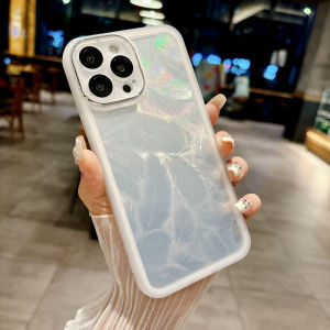 Kisscase Sang Trọng Laser Gradient họa tiết lông vỏ điện thoại Cho iPhone 15 14 13 12 11 Pro Max Plus Với Ống Kính bảo vệ phim Bao Gồm Sall nhựa tpu mềm Chống Rơi Chống Sốc ốp lưng cho iphone 15 14 13 12 11
