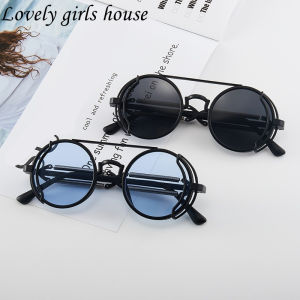 【♡Lovely girls house♡】ผ้าอาจารย์กันแดดสตรีมพังค์สำหรับผู้ชายแว่นตาแฟชั่นพร้อมกันแดดสตรีมพังค์ย้อนยุค 20 สตรีม สำหรับผู้ชายและผู้หญิง