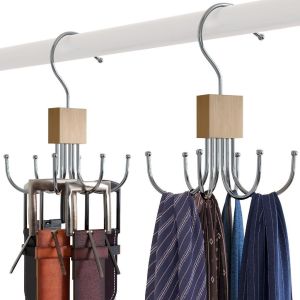 6 Claw 360 °Rotary Hook Multifunctional Kitchen Hanging Belt Hanger Wardrobe Hanger Tie Holder Rack Belt Organizer