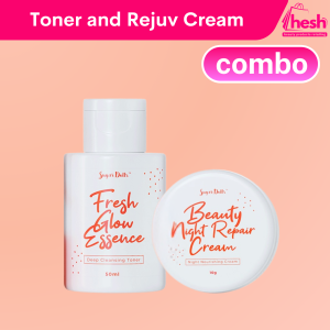 COMBO Fresh Glow Toner 50ml and Beauty Night Rejuv Cream 10g | SD Skin Sugar Dolls Rejuvenating