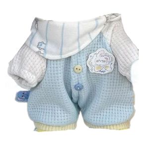 VERIDIAI Bib 20cm Cotton Doll Clothes Rabbit Pattern Jumpsuit Cotton Dolls Clothes Plush Toy Clothes Cartoon Cute Doll Clothes 20cm Cotton Doll