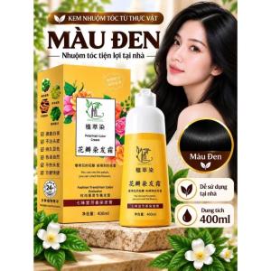 Kem Nhuộm Tóc Màu Đen Petal Hair Color Cream 400ml | Thuốc Nhuộm Tóc Dạng Kem Tiện Dùng Tại Nhà