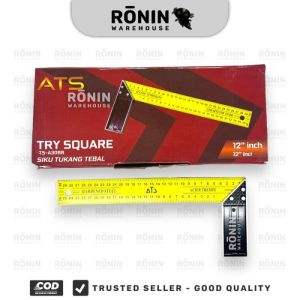 ATS siku tukang kuning tebal 12 inch Penggaris L Besi Angle Ruler 90