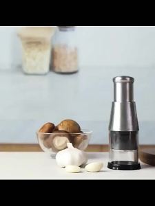 {SG} Garlic Chopper Food Chopper Stainless Steel Garlic Masher Onion Garlic Grinder Manual Hand Press Grinder Cutter