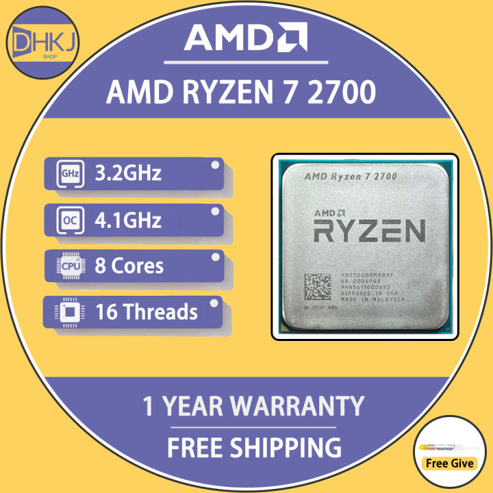 USED AMD Ryzen 7 2700 R7 2700 3.2 GHz Eight-Core Sixteen-Thread 16M 65W ...
