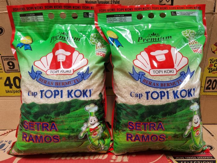 Beras Cap Topi Koki Setra Ramos 5kg / Beras Hoki, Hok-1, Hok1