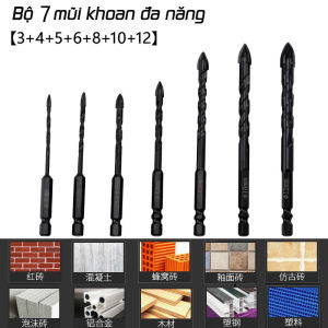 12 Cái Mũi Khoan Gạch Hình Lục Giác Chữ Thập Đa Năng 4-12Mm Đầu Cacbua Cho Kính Gốm Bê Tông Lỗ Khoan Bộ Dụng Cụ Khoan