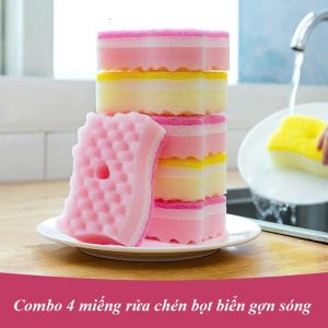 🧽 COMBO 4 MIẾNG MÚT BỌT BIỂN RỬA CHÉN GỢN SÓNG S4MBB