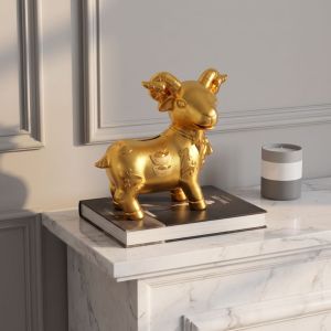 GONG4 Mascot Sheep Piggy Bank Good Luck Plastic Zodiac Goat Ornaments Festival Home Decoration Lamb Money Jar Office