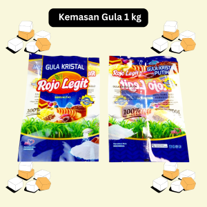 100 pcs Plastik Gula 1 kg Rojo Legit Kemasan Pasir Kristal Putih SJP Si Manis Laminasi Premium