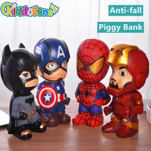 KiddoZone Toy Superhero Piggy Bank Safe Saving Coin Box Bottle Piggy Bank for Paper Money Bank for Kid Style:Spiderman