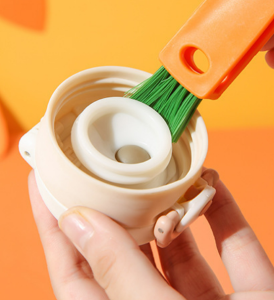 CozyJoy 3in1 Carrot Tumbler Thermos Cup Cover Brush Feeding Bottle Brush Cover Lid Washing Tool Pembersih Botol
