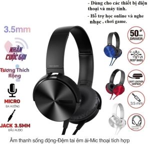 Tai nghe chụp tai có míc hỗ trợ học online và chơi game chính hãng dây 3.5mm chống đứt ( SIÊU BỀN )