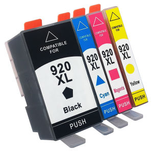Compatible 920XL BK/C/M/Y High‑Yield Ink Cartridges Replacement for HP Officejet 6000 6500 6500 Wireless S 6500A 7000 7500 7500A Printers 2‑Year Unopened Shelf‑Life