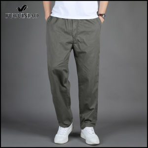 Fuguiniao mens trousers tactical pants loose casual large size trousers mens casual straight trousers fat mens spring and autumn all sports pants