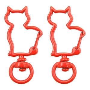 ตะขอก้ามปูรูปแมวน่ารักน่ารัก2/5ชิ้น19X41มม. สำหรับทำพวงกุญแจหัวเข็มขัดสีพวงกุญแจอุปกรณ์เครื่องประดับแบบทำมือ