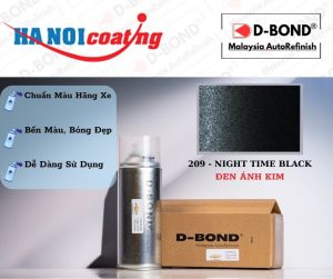 Sơn Xịt Xóa Vết Xước Ô TÔ TOYOTA VIOS Màu ĐEN ÁNH KIM Code 209 - NIGHT TIME BLACK Chính Hãng D-BOND Chất Lượng Cao