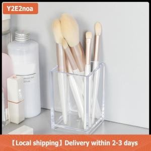 【Local shipping】 Make Up Organizer Plastic Makeup Brush Pot Storage Acrylic For Cosmetics Holder Desk Cosmetic Storage Container
