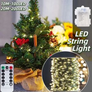 UMBRAULI 100/200 แอลอีดี ไฟคริสต์มาส ป้องกันน้ำ หลายสี ไฟต้นคริสต์มาส ไฟนางฟ้า ลวดทองแดงสีเขียว ไฟ LED แบบสาย ของตกแต่งคริสต์มาส