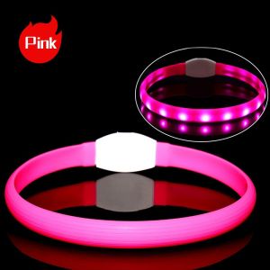 New Led Luminous Dog Collar PVC Waterproof  For Large Medium Small Dogs Collar Usb Light Night Safety Pet Glowing Accessories