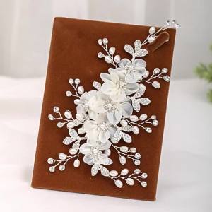 Băng đô cài tóc đính đá pha lê sang trọng phụ kiện tóc thủ công cho cô dâu dùng để búi tóc tạo kiểu cho tiệc tùng và lễ hội.