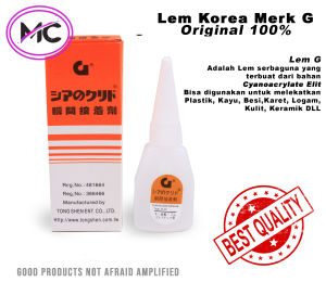 Lem Korea Asli Original G Tetes Cair Serbaguna Untuk Besi Stainless Alumunium Kertas Kain Sepatu Sandal Super Kuat