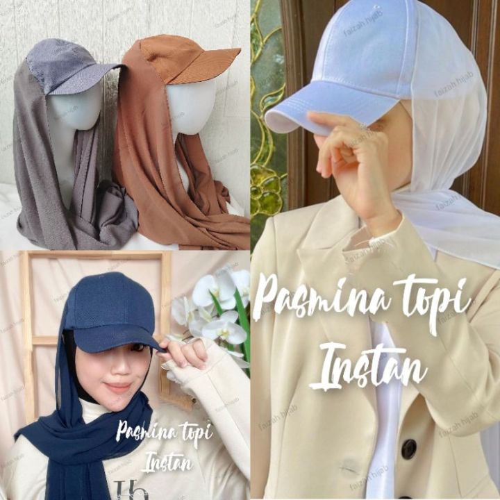 Pasmina Topi Phastan Hijab Hat bassboll Instan topi