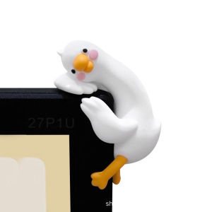 JJT Cute Duck Desk Decor for Computer Screen and Car Dashboard - Stress Relief Office Toy