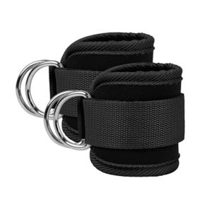 Gym Ankle Strap Padded Double D-ring Adjustable Ankle Weight Leg Training Brace Fitness Equipment (1 Pair)